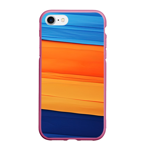 Чехол для iPhone 7/8 матовый с принтом Разноцветный полосатик, вид спереди #2
