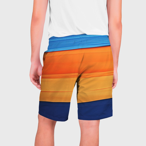 Мужские шорты 3D с принтом Разноцветный полосатик, вид сзади #1