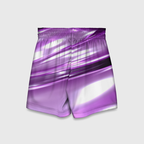 Детские спортивные шорты 3D Нежные фиолетовые полосы абстракта, цвет 3D печать - фото 2