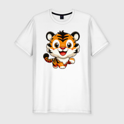 Мужская футболка хлопок Slim Бегущий тигрёнок