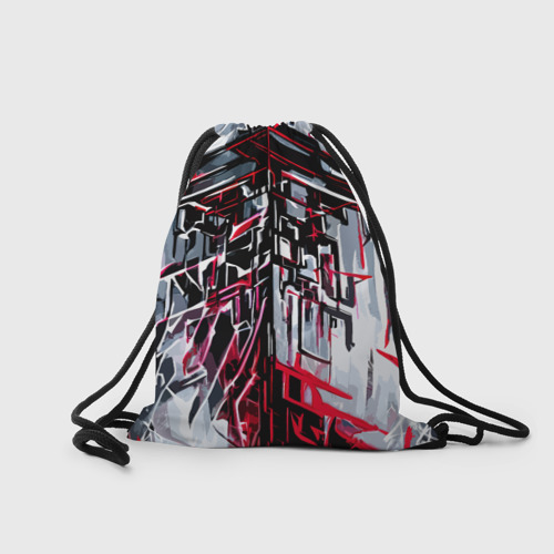 Рюкзак-мешок 3D Белый металл и красные линии - фото 2