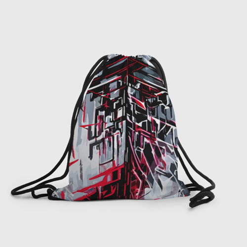 Рюкзак-мешок 3D Белый металл и красные линии