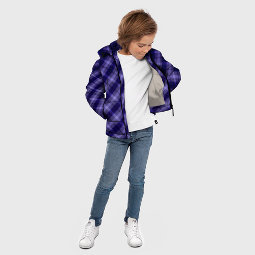 Зимняя куртка для мальчиков 3D с принтом Клетчатая одежда из ссср текстура, вид сбоку #3