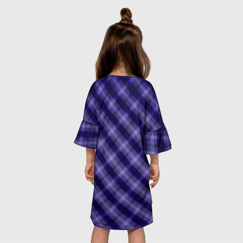 Детское платье 3D с принтом Клетчатая одежда из ссср текстура, вид сзади #2