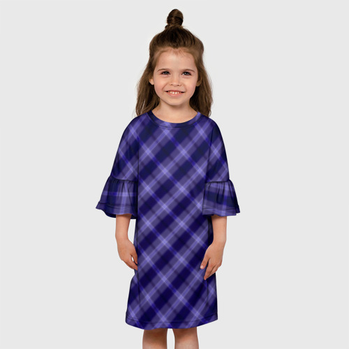 Детское платье 3D с принтом Клетчатая одежда из ссср текстура, вид сбоку #3
