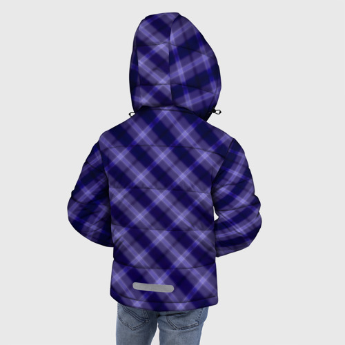 Зимняя куртка для мальчиков 3D с принтом Клетчатая одежда из ссср текстура, вид сзади #2
