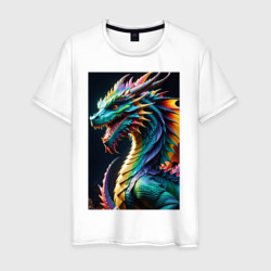 Дракон -символ 2024 года - нейросеть – Мужская футболка хлопок с принтом купить со скидкой в -20%