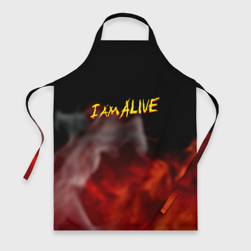 Фартук 3D I am alive flame logo horror