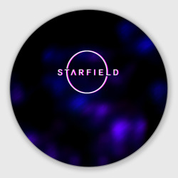 Круглый коврик для мышки Starfield тёмное небо из игры