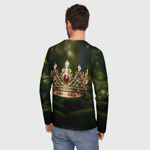 Мужской лонгслив 3D Королевская корона узорная, цвет 3D печать - фото 4
