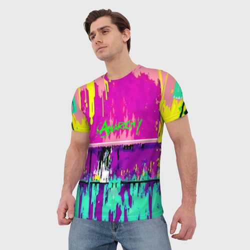 Мужская футболка 3D с принтом Counter Strike  neon revolution, фото на моделе #1