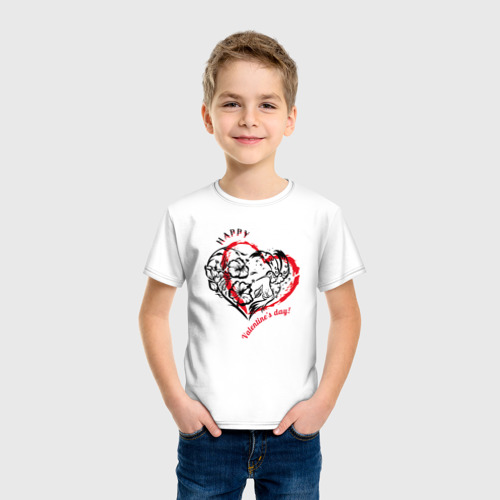 Детская футболка хлопок с принтом Сердце символ любви, фото на моделе #1
