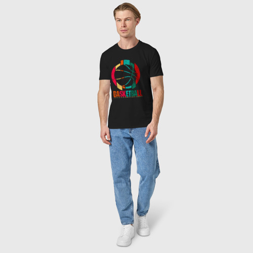 Мужская футболка хлопок Dreams basketball, цвет черный - фото 5
