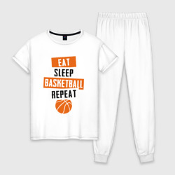 Женская пижама хлопок Eat sleep basketball