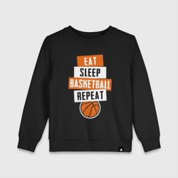 Детский свитшот хлопок Eat sleep basketball