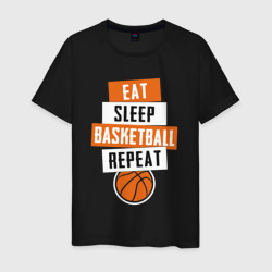 Мужская футболка хлопок Eat sleep basketball