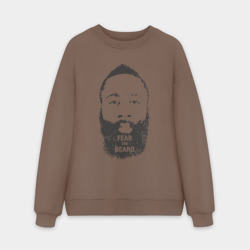 Мужской свитшот oversize без начеса хлопок Бойся бороду