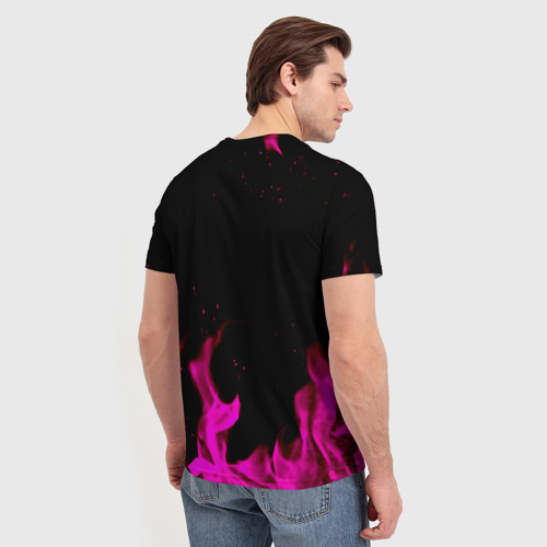 Мужская футболка 3D Perfect world neon flame color, цвет 3D печать - фото 4