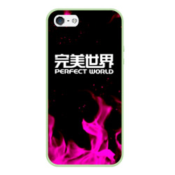 Чехол для iPhone 5/5S матовый Perfect world neon flame color