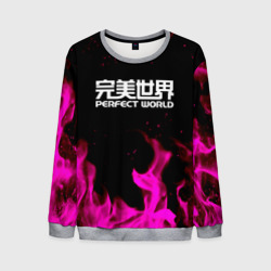 Мужской свитшот 3D Perfect world neon flame color