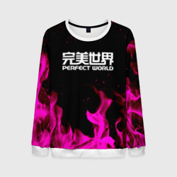 Мужской свитшот 3D Perfect world neon flame color