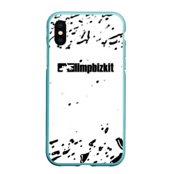 Чехол для iPhone XS Max матовый Limp Bizkit чёрные краски брызги