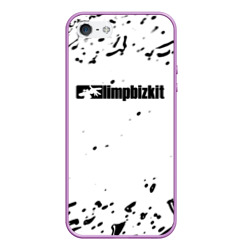 Чехол для iPhone 5/5S матовый Limp Bizkit чёрные краски брызги