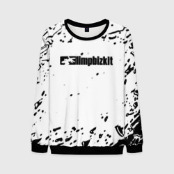 Мужской свитшот 3D Limp Bizkit чёрные краски брызги