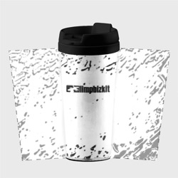 Термокружка-непроливайка Limp Bizkit чёрные краски брызги - фото 2