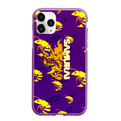 Чехол для iPhone 11 Pro Max матовый Samurai cyberpunk 2077 gamer logo