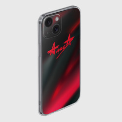 Чехол для iPhone 15 силиконовый с защитой камеры Алиса рок группа stries pink - фото 2