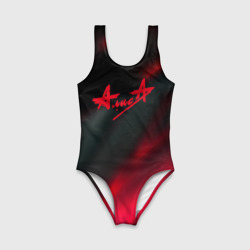 Детский купальник 3D Алиса рок группа stries pink - фото 2