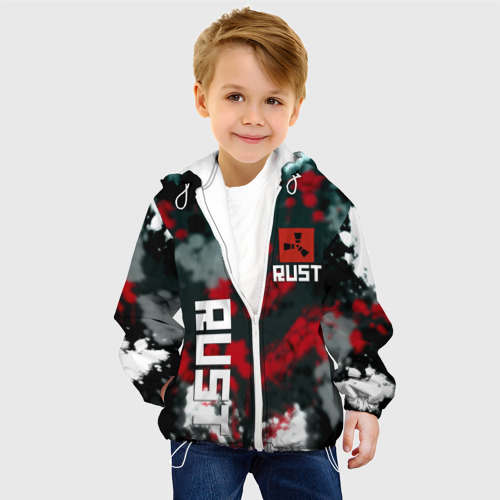 Детская куртка 3D RUST яркие краски текстура, цвет белый - фото 3