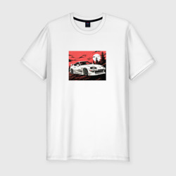 Мужская футболка хлопок Slim Тойота Супра на закате