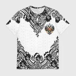 Мужская футболка 3D Имперский узор Россия герб патриотизм