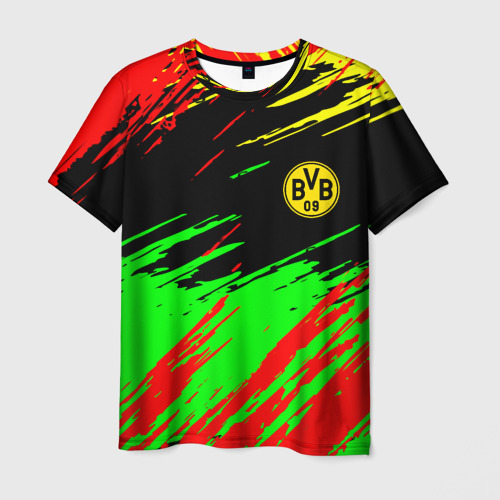 Мужская футболка 3D Borussia краски спортивные текстура, цвет 3D печать