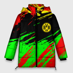 Женская зимняя куртка Oversize Borussia краски спортивные текстура