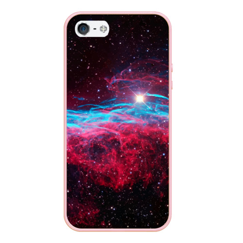 Чехол для iPhone 5/5S матовый Uy scuti star - neon space, цвет светло-розовый