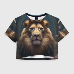 Женская футболка Crop-top 3D Настоящий король лев