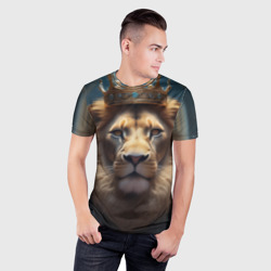 Мужская футболка 3D Slim Настоящий король лев - фото 2