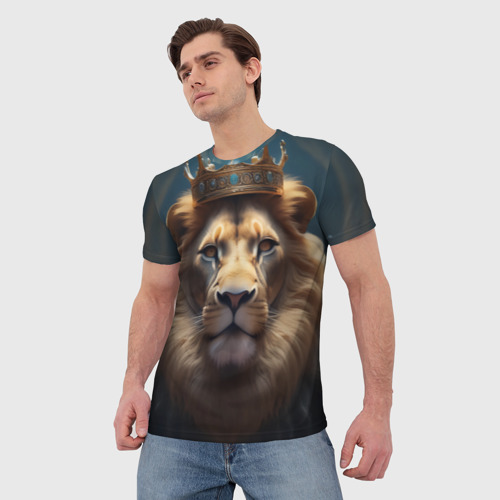 Мужская футболка 3D Настоящий король лев, цвет 3D печать - фото 3