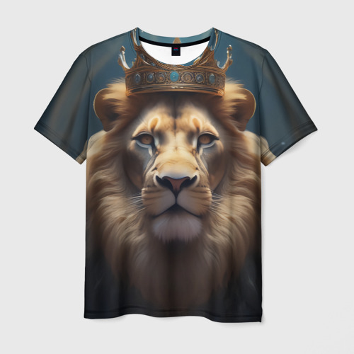 Мужская футболка 3D Настоящий король лев, цвет 3D печать