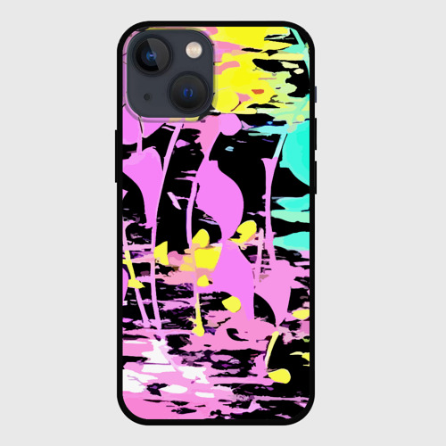 Чехол для iPhone 13 mini с принтом Color expressive abstraction, вид спереди #2