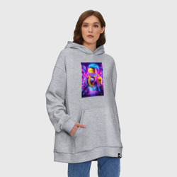 Худи SuperOversize хлопок Гомер Симпсон - неоновый панк с автографом - фото 2