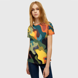 Женская футболка 3D Цветной камуфляж милитари - фото 2