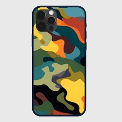 Чехол для iPhone 12 Pro Цветной камуфляж милитари