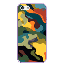 Чехол для iPhone 5/5S матовый Цветной камуфляж милитари