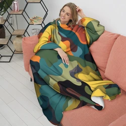 Плед с рукавами Цветной камуфляж милитари - фото 2