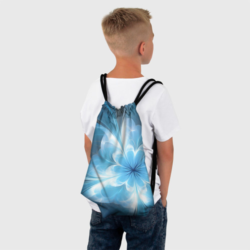 Рюкзак-мешок 3D Голубой фрактальный цветок - фото 4