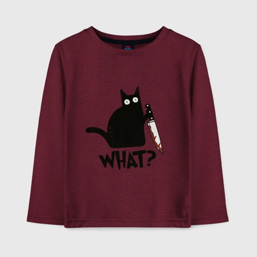 Детский лонгслив хлопок Black cat - what